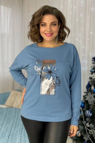 Джемпер Rumoda 2054/2 серебро/голубой - фото 2