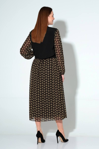 Платье и жакет демисезонный повседневный стиль из текстиля Liona Style 813 мелкие_цветочки - фото 4