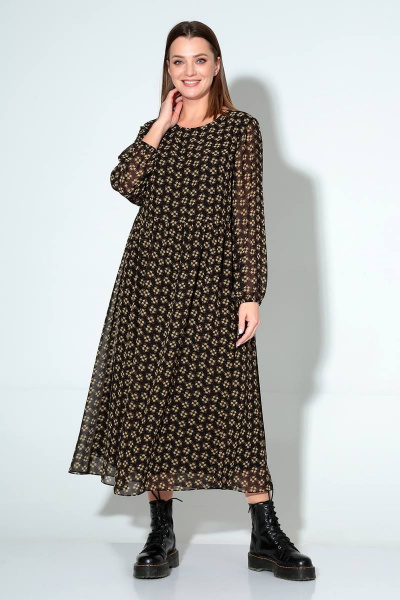 Платье и жакет демисезонный повседневный стиль из текстиля Liona Style 813 мелкие_цветочки - фото 5