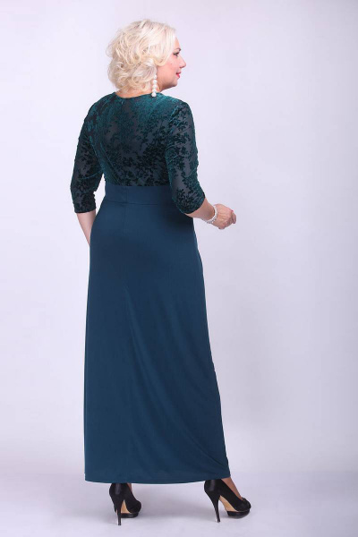 Платье в пол из бархата с поясом и стразами Camelia 20116 1 - фото 3