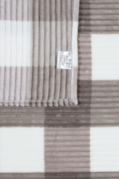 Серый флисовый плед 220х200 для круглый год АРТПОСТЕЛЬ 4003 графит - фото 3