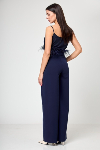 Пайеточный топ с регулируемыми бретелями для нарядных образов Anelli 1189 синий - фото 5