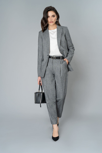брюки демисезонные классические из шерсти и текстиля Elema 3К-10415-2-170 серый - фото 1