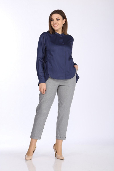 Блуза Lady Style Classic 2393/1 темно-синий - фото 3