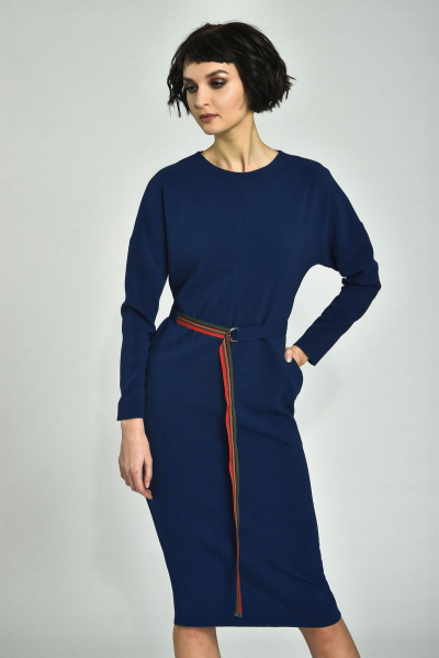 Платье на каждый день из текстиля, демисезон Motif 1240 синий - фото 1