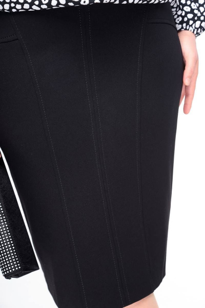 Юбка деловая на каждый день с разрезом, демисезонная Swallow 437 черный - фото 4