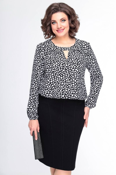 Юбка деловая на каждый день с разрезом, демисезонная Swallow 437 черный - фото 2