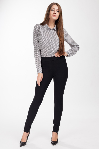 Брюки трикотажные с имитацией застежки и карманами Femme & Devur 1458 1.3F(170) - фото 2