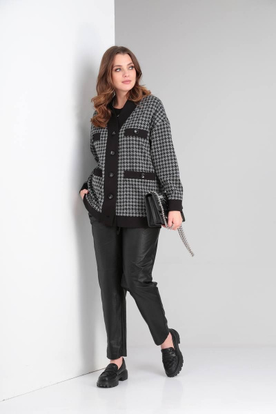 Жакет Bliss 830 черно-серый - фото 2