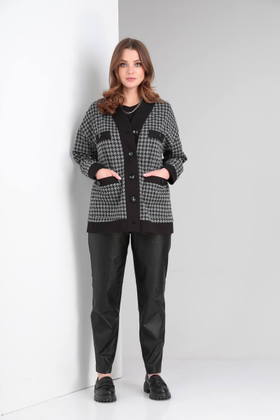 Жакет Bliss 830 черно-серый - фото 3