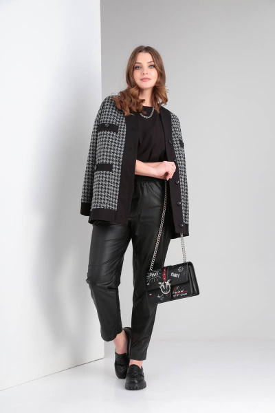 Жакет Bliss 830 черно-серый - фото 4