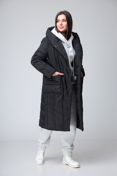 Пальто T&N 7179 черный - фото 4