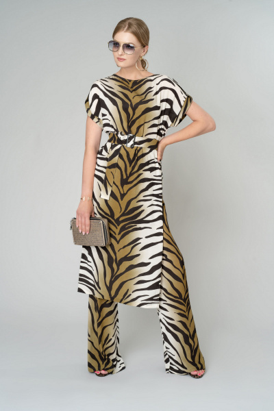 Брюки Elema 3К-10017-1-170 зеленый_принт - фото 1