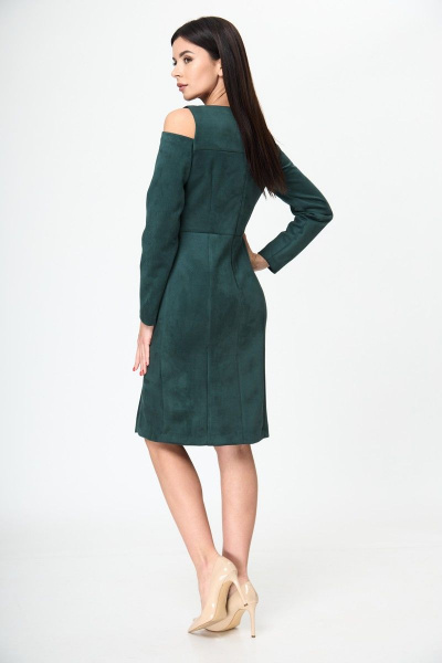 Платье из искусственной замши с открытыми плечами Anelli 1182 бутылка - фото 6