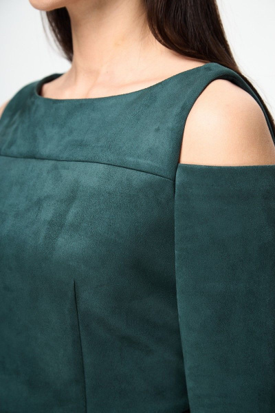 Платье из искусственной замши с открытыми плечами Anelli 1182 бутылка - фото 4