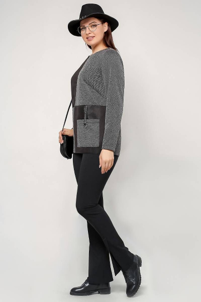 Туника La rouge 9056 серо-черный - фото 3