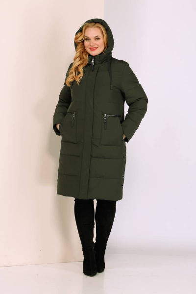 Пальто Shetti 2047 хаки - фото 6
