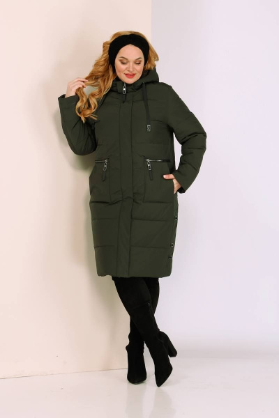 Пальто Shetti 2047 хаки - фото 3