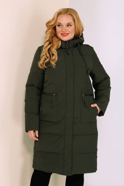 Пальто Shetti 2047 хаки - фото 4