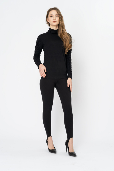 Леггинсы свободные из вискозы и трикотажа для демисезона Elema 3К-12135-1-164 чёрный - фото 1