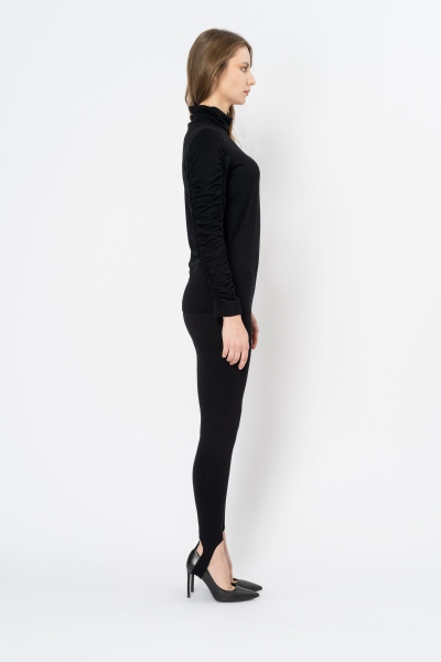 Леггинсы свободные из вискозы и трикотажа для демисезона Elema 3К-12135-1-164 чёрный - фото 2