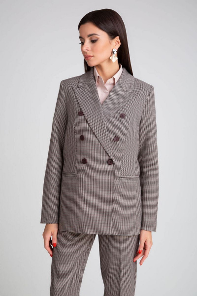 Брюки, жакет IVARI 10503 гусиная_лапка_бордо - фото 3