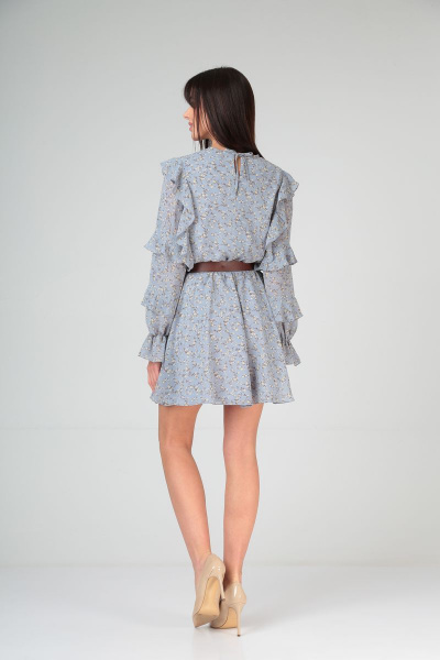 Демисезонное платье на подклады с рюшей и рукавом фонарик Your size 2129 - фото 8