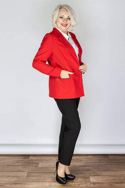 Классический жакет из текстиля с карманами и застежками Camelia 20157 1 - фото 3