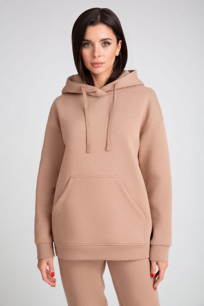 Спортивный костюм брюки и худи из трикотажа хлопка IVARI 61303 бежевый - фото 2