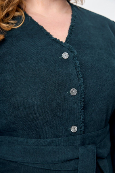 Платье из вельвета полуприлегающее с бахромой и поясом Anelli 1167 бутылка - фото 5