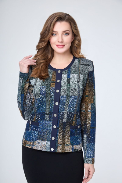 Кофта DaLi 333 принт-синий - фото 1