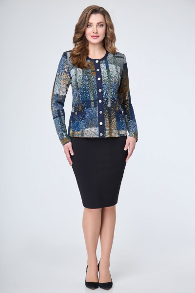 Кофта DaLi 333 принт-синий - фото 5