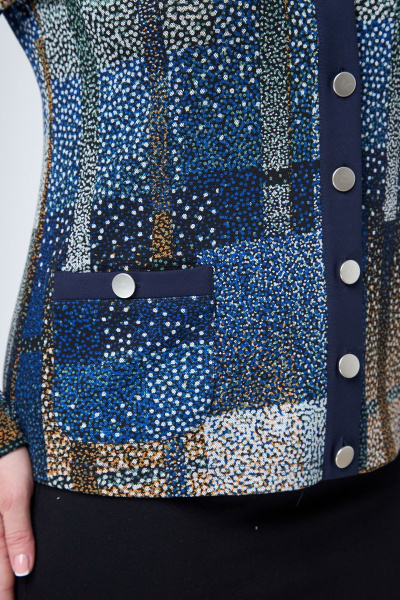 Кофта DaLi 333 принт-синий - фото 4