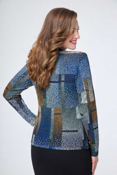 Кофта DaLi 333 принт-синий - фото 3