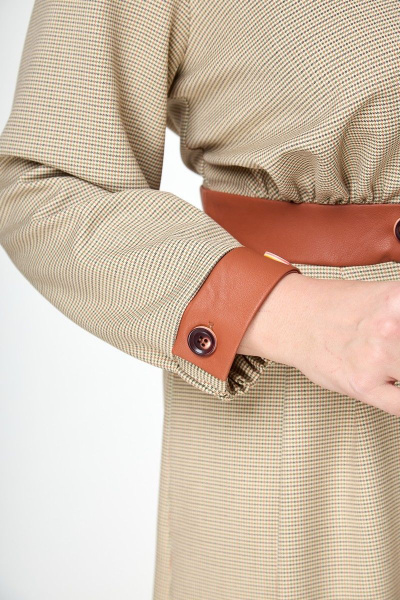 Платье Anelli 1119 клетка_оранжевый - фото 3