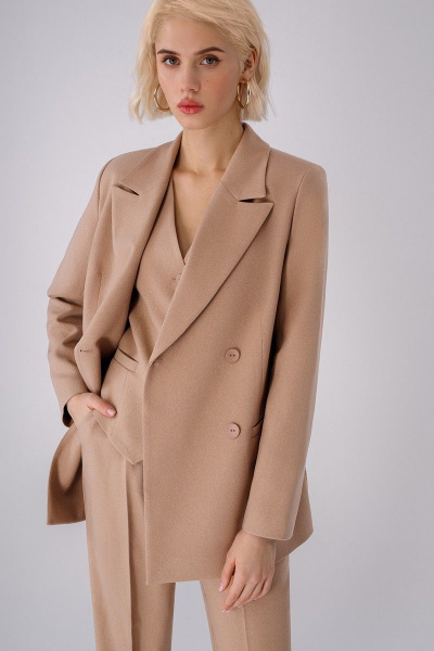 Брюки, жакет, жилет PiRS 2769 бежевый - фото 2