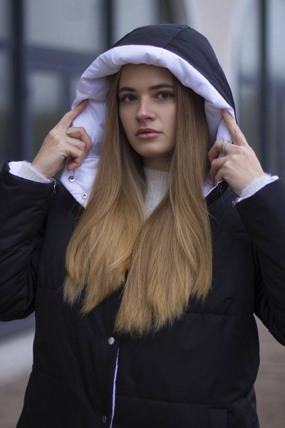 Пальто Sisteroom П-044 черно-белый - фото 3