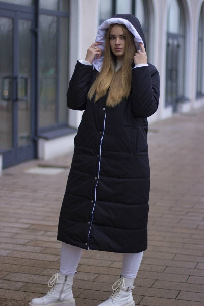 Пальто Sisteroom П-044 черно-белый - фото 1