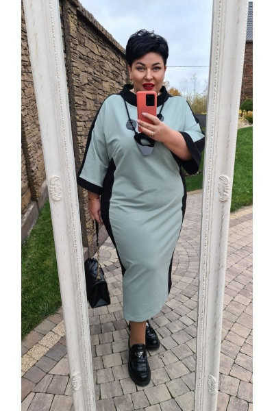 Платье Vittoria Queen 14113/1 мята-черный - фото 4