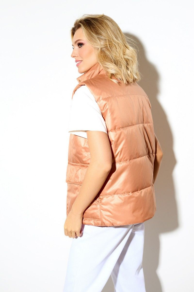 Жилет из плащевой ткани на каждый день DILIA 0594 рыжий - фото 3