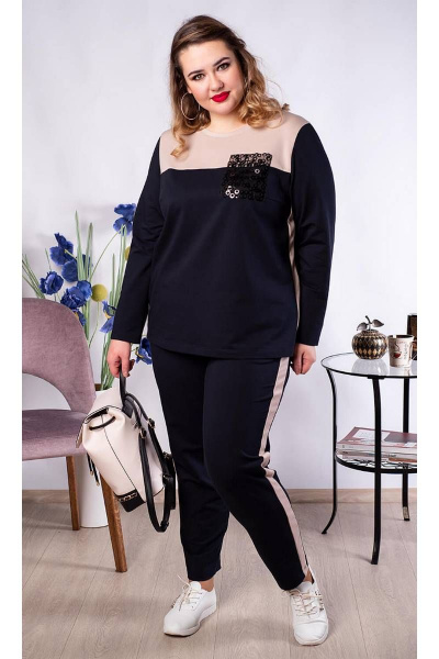 Костюм спорт-шик с брюками и джемпером из трикотажа Camelia 20122 2 - фото 1