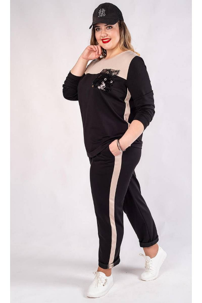 Костюм спорт-шик с брюками и джемпером из трикотажа Camelia 20122 1 - фото 1