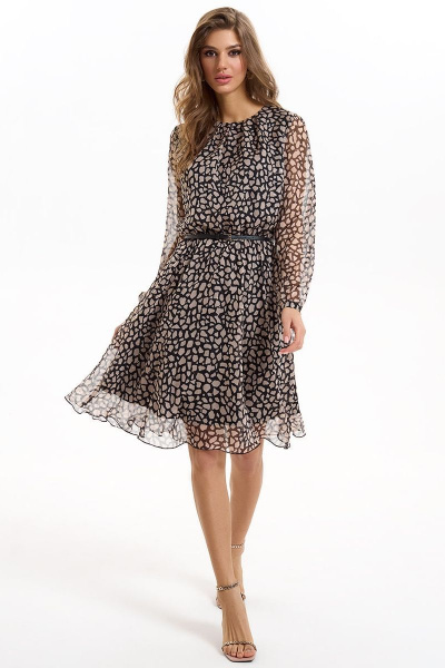 Платье AYZE 1363 черно-бежевый - фото 2