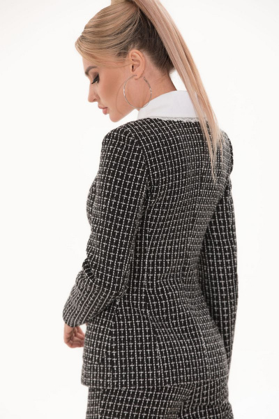 Жакет со съемным воротником из ткани с геометричным рисунком Golden Valley 36502 черно-белый - фото 2