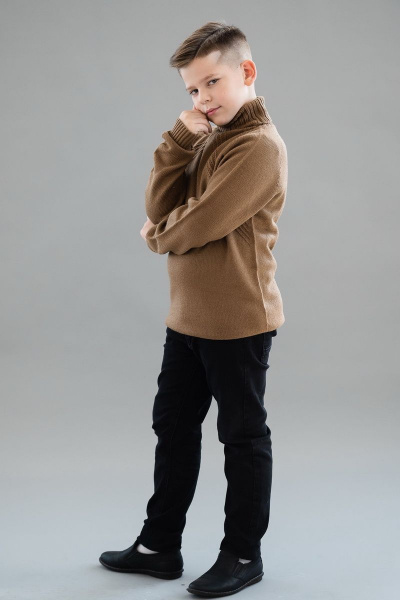 Классический свитер из шерсти с рукавом реглан Полесье С9122-19 9С8537-Д43 122,128 канифоль - фото 2