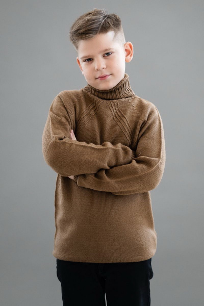 Классический свитер из шерсти с рукавом реглан Полесье С9122-19 9С8537-Д43 122,128 канифоль - фото 1