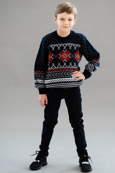 Джемпер из шерсти для мальчика, второй слой, демисезон Полесье С9296-18 9С0053-Д43 122,128 м.синий - фото 2