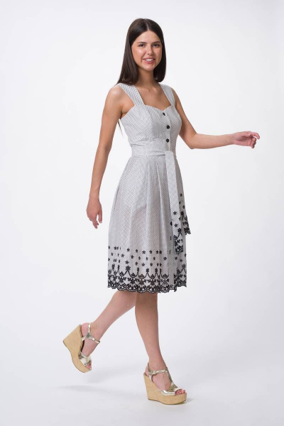 Летний сарафан из хлопка с горошковым принтом Stilville 1796 горох - фото 2