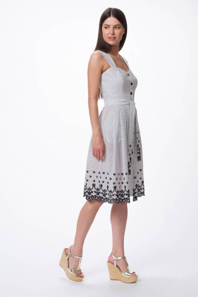 Летний сарафан из хлопка с горошковым принтом Stilville 1796 горох - фото 8