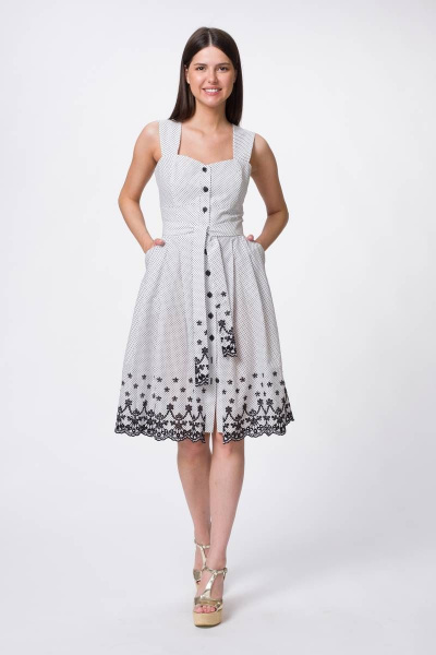 Летний сарафан из хлопка с горошковым принтом Stilville 1796 горох - фото 6